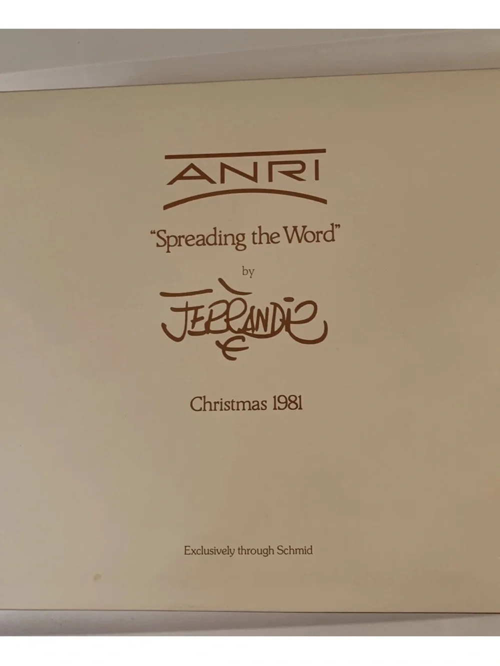 ANRI Christmas 1981 Spreading The Word Plate by J Ferrandiz 724/4000 Italy